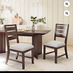 New in it's box SET OF 2 COLAMY Farmhouse Wood Dining Chairs Set of 2, Rustic Ladder Back Kitchen