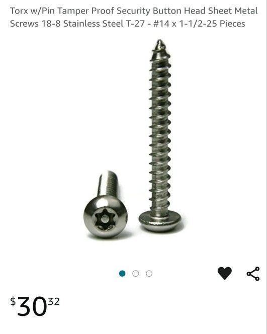 50 Stainless Steel Tamper Proof Screws LESS THAN HALF PRICE SALE!!!