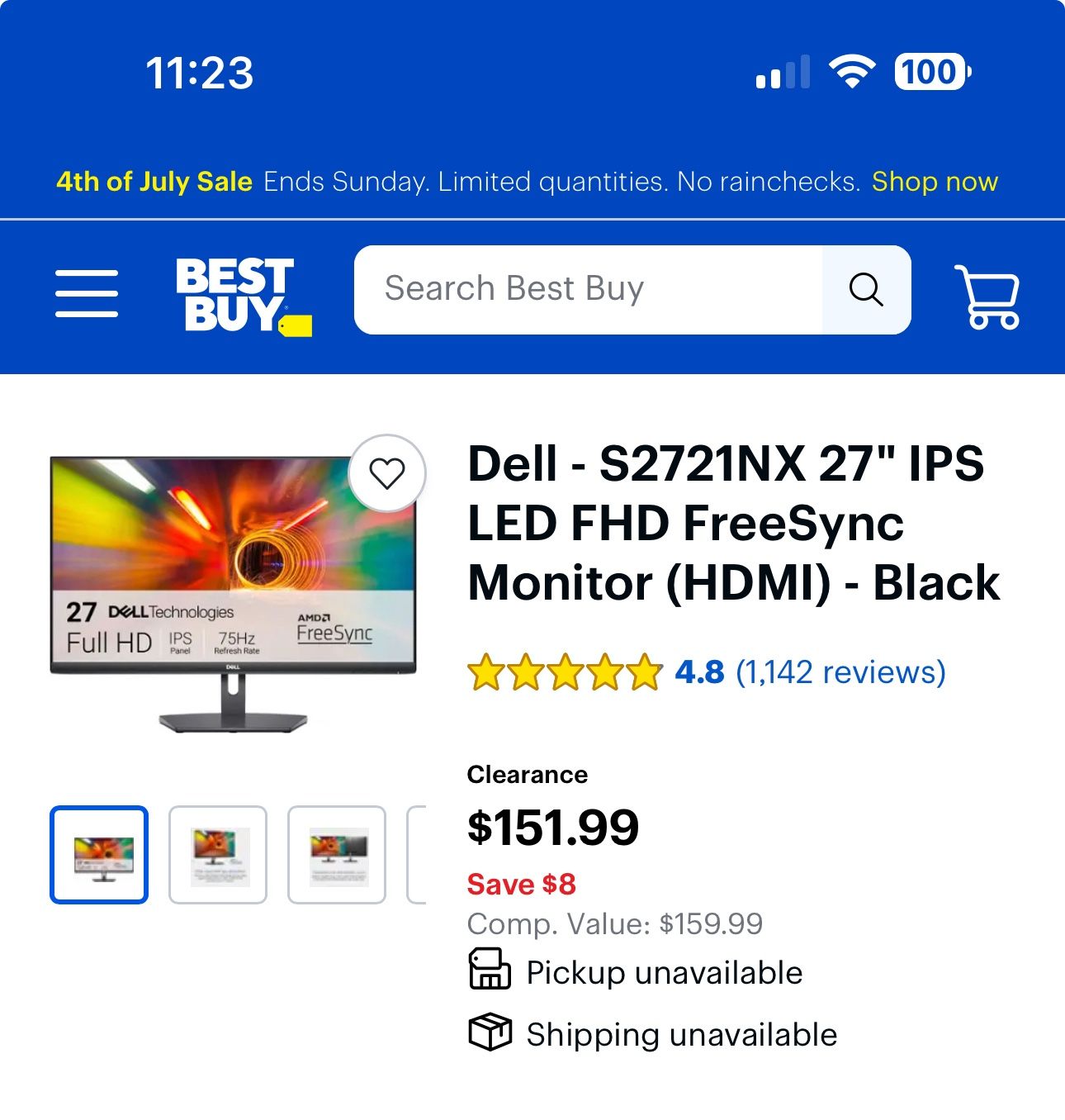 Dell S2721NX IPS LED FHD Monitor