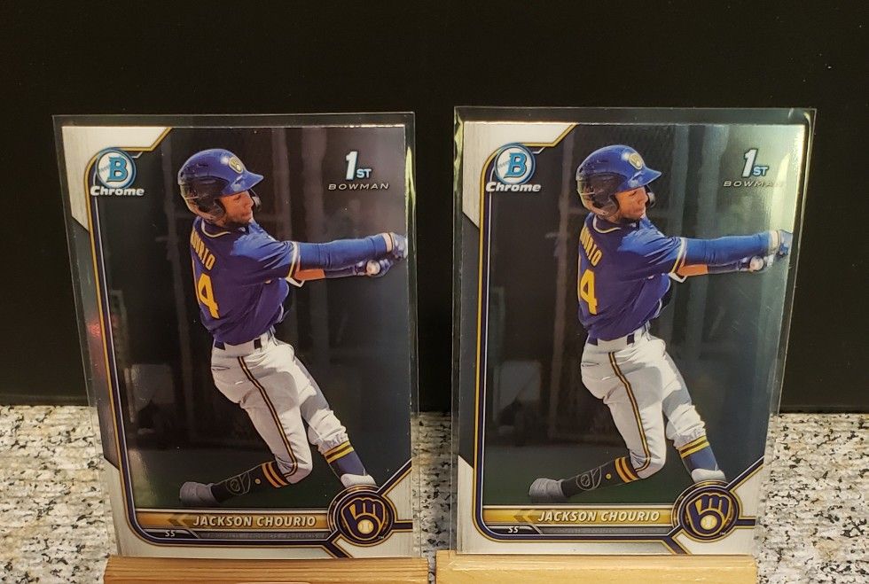 (Qty: 2) 2022 Bowman #BCP79 Jackson Chourio 1st Bowman Chrome Prospects - Mint...