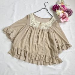 Chiffon wide-sleeved top