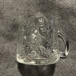 Batman Forever The Riddler 8 oz Coffee Mug Cup McDonalds Etched 3-D Glass 1995