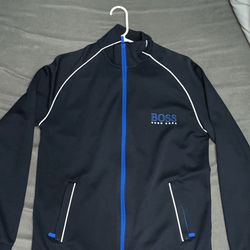 Navy hugo boss sweater neck zip up