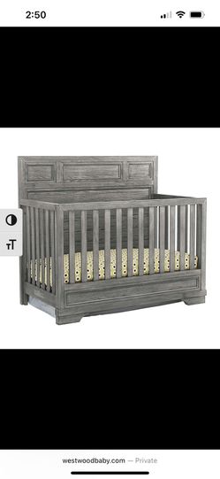 Westwood Convertible Crib Brushed Pewter (foundry)