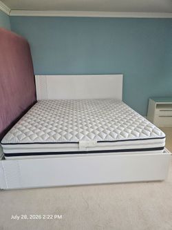 King sized bed frame with mattress