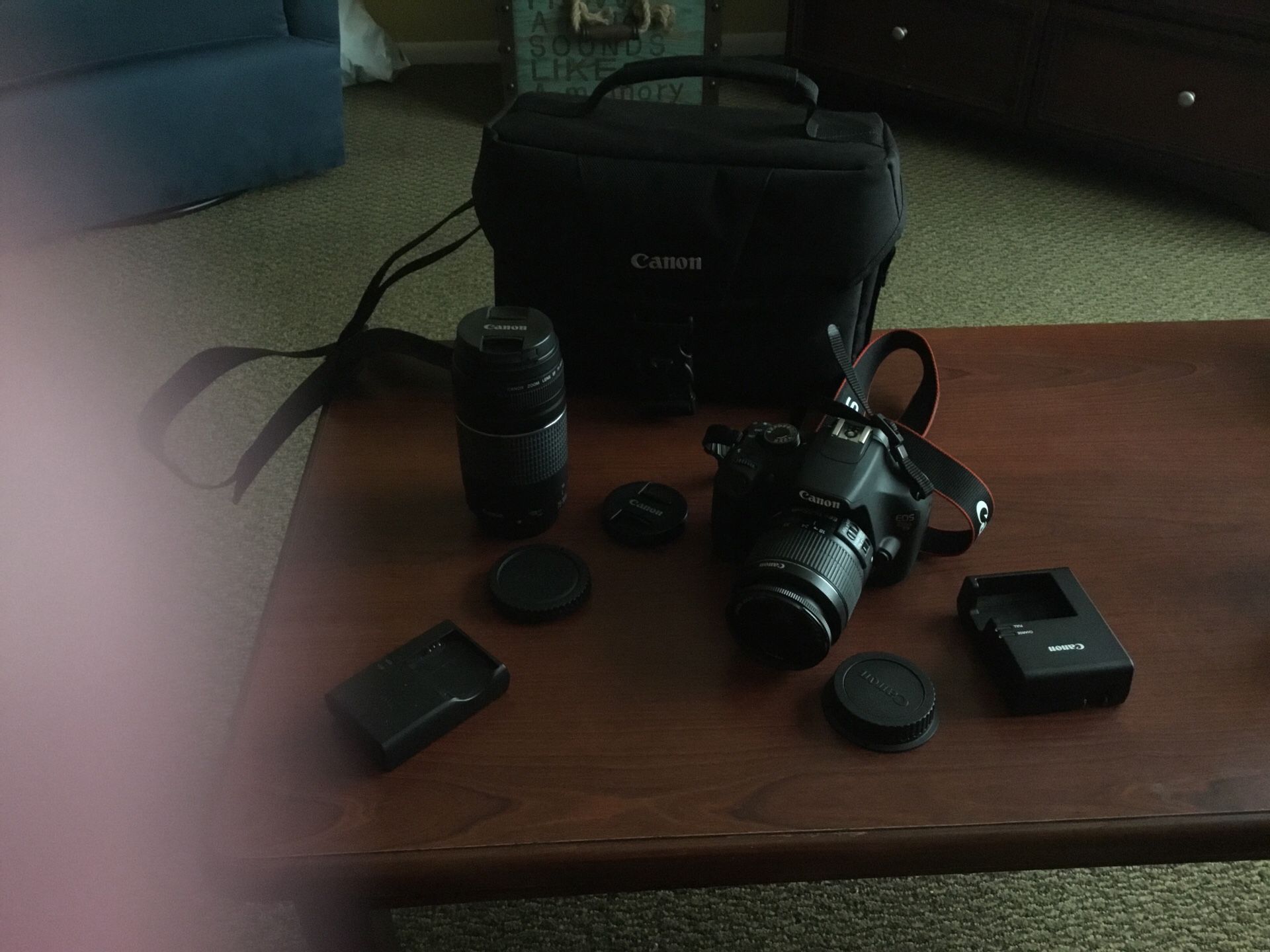 Canon REBEL T5 EOS CAMERA , TWO LENSES , TWO CHARGERS , STRAP, BAG, ALL IN PERFECT WORKING ORDER