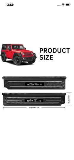 DWKJMYCP 2PCS Door Sill Guards for Jeep Wrangler 2018-2025 2026 JL JLU &