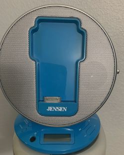 Jensen JIMS-195 Docking Digital Music System/Alarm Clock for iPod and MP3 Players (Blue)