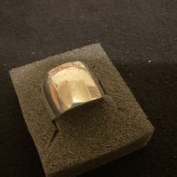 SilverTone Plated Solid Ring,Size 8