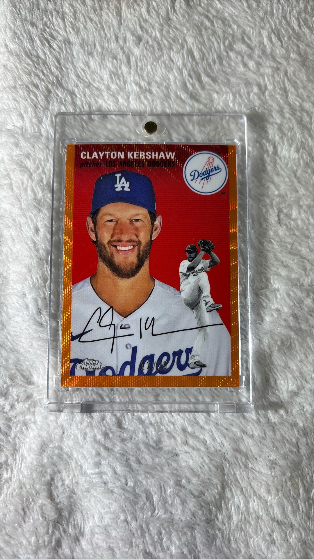 2023 Topps Chrome Platinum SSP Clayton Kershaw Orange Wave /25