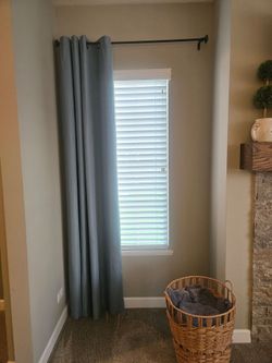 40x95 teal blue curtains (4) panels