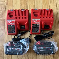*NEW* Milwaukee M18 18V Battery and Charger — $80 Each set