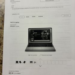 Dell Inspiron 16 Laptop 15.2” Touchscreen