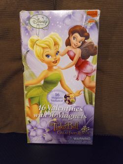 VTG Disney Tinkerbell & the Great Fairy Rescue Valentine Cards w/16 Mini Magnets
