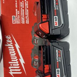 Milwaukee M18 18-Volt Lithium-Ion XC Starter Kit with Two 5.0Ah Batteries 
