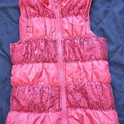 Pink Puffy Glitter Vest  for 6y Girl.
