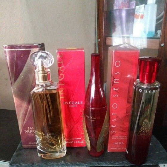 Perfumes Jafra prestige y inegale y sesto senso jafra