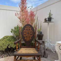 Antique Hand-Carved Homemade Toddler Rocking Chair