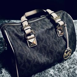 Michael Kors Women's Brown Monogram Leather Handbag