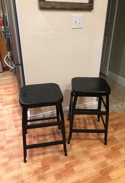 Vintage 24 inch black steel shop stops