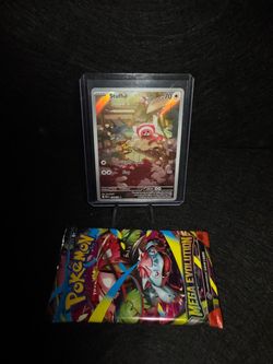 Pokemon Stufful 154/132 ME01 Mega Evolution Card Lot w/ Basic Cards In The Pack