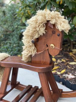 Vintage Woods of America 1983 Solid Wood Rocking Horse