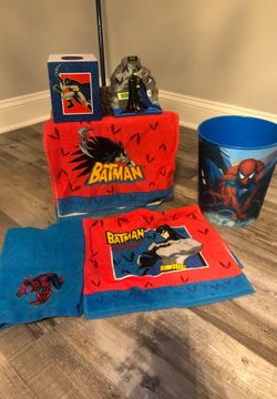 Batman/Spider-Man bath set