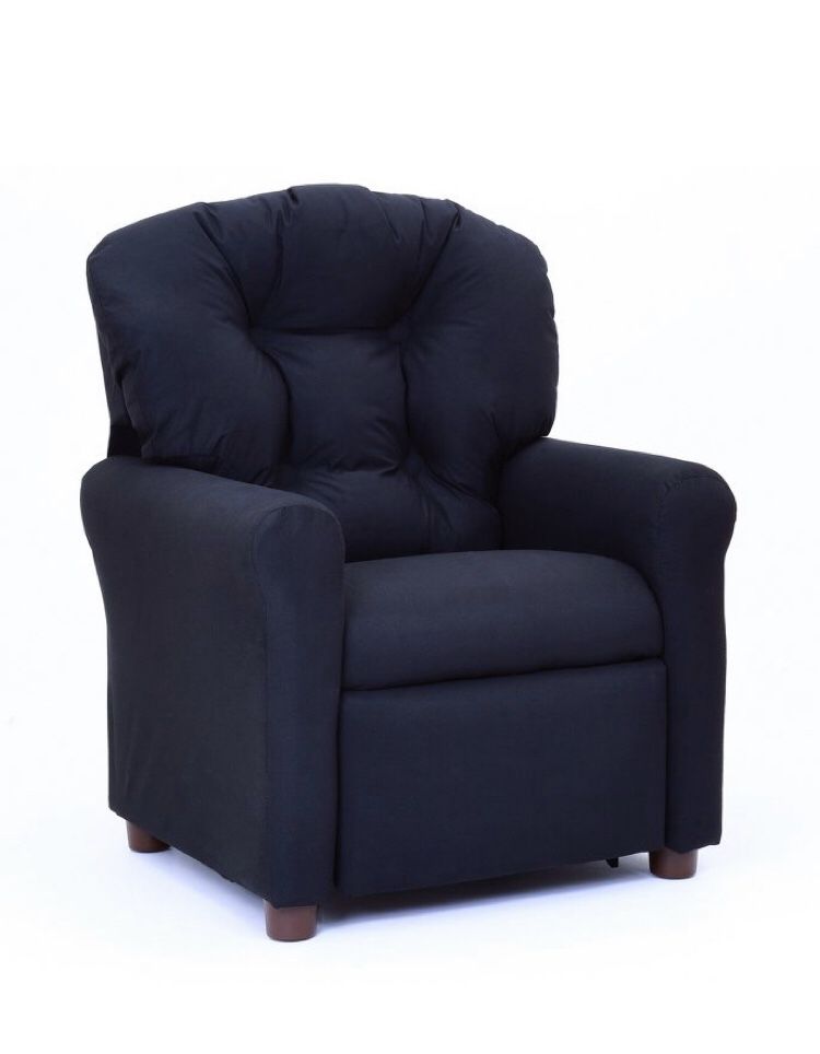 Kids Traditional Reclining Chair Rich Black Microfiber - The Crew Furniture TARGET