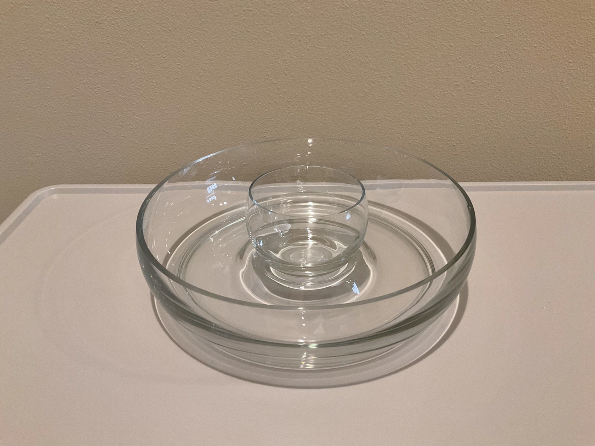 Chip & dip set - clear glass