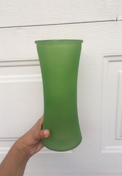 Green glass vase