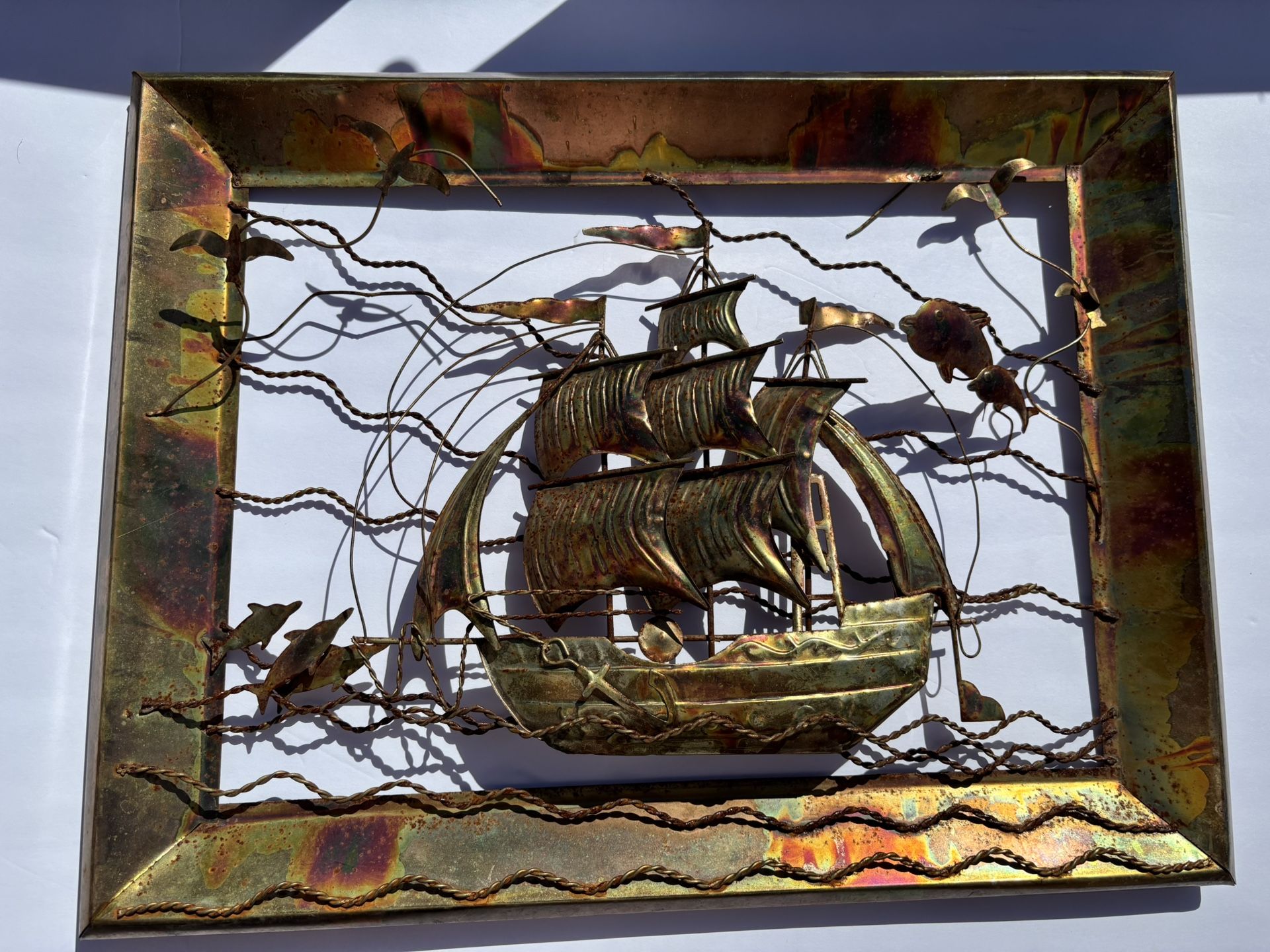 2 MCM Brutalist 3-D Wall Sculptures Art