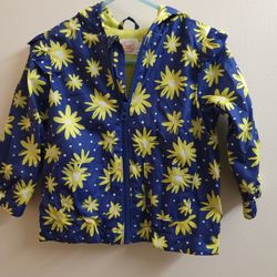 Wonder Nation Kid's Blue and Yellow daisys  Jacket light weight
