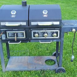 Charcoal And Gas With Grill Top Barbecue