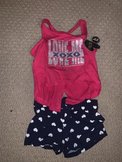 New 2 piece size 4 summer short set xo xo