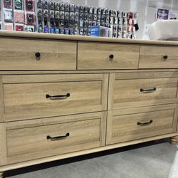 Kids Dresser for Bedroom with 7 Drawers, Light Wood Baby Dresser for Nursery & Kids Room