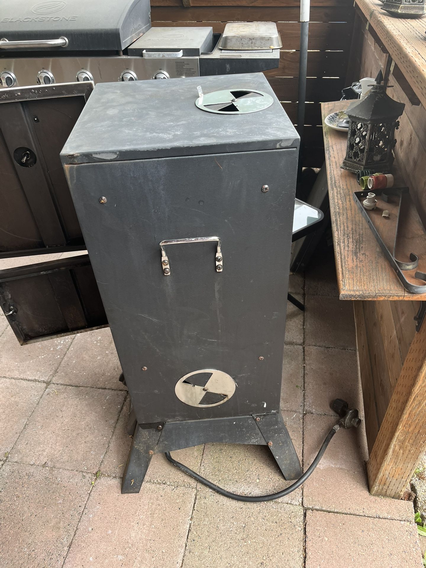 Vertical Charcoal Smoker BBQ Barbecue Grill w/ Temperature...