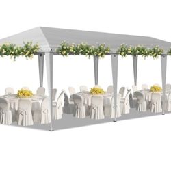  10x30ft Ez Pop Up Outdoor Canopy Tent, Portable Commercial Instant Tent with Carry Bag for Party Wedding Birthday BBQ Events