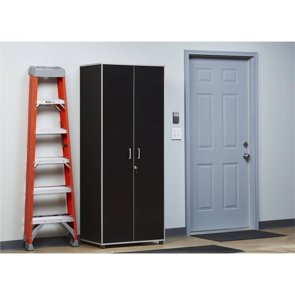Utility Storage Cabinet w/ Lock, Black (NEW IN BOX)