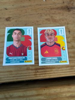 Cristiano Ronaldo and Lamine Yamal fifa stickers