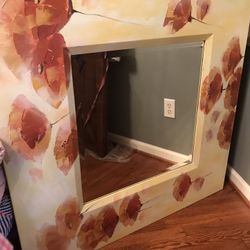 Beautiful Hand Painted Framed Mirror 