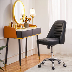 Mid Back PU Leather Armless Desk Office Chair