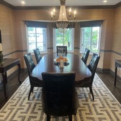 William Sonoma Home Leather Dining Chairs (6)