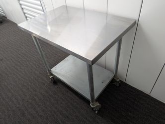 Stainless Steel Kitchen Prep Table - 36" x 24" w/ Locking Wheels