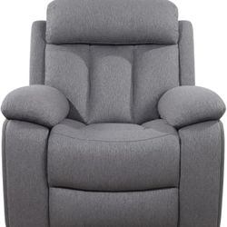 Abbyson Living Fletcher Stain-Resistant Fabric Reclining Chair, Gray