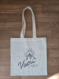 Vuori Cream Canvas Tote with Black Logo