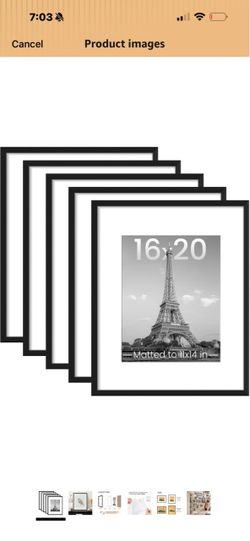 16x20 Black Picture Frames Set of 5