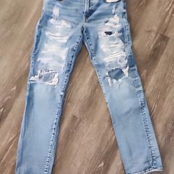 American Eagle Men's Next Level Distressed Slim Fit Straight Jeans 34 X 34