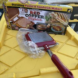 Red Copper Panini And Sanwhich Maker 