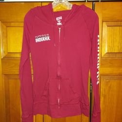 LADIES MEDIUM INDIANA HOOSIERS ZIP-UP HOODIE LONG SLEEVE SHIRT/SWEATSHIRT 