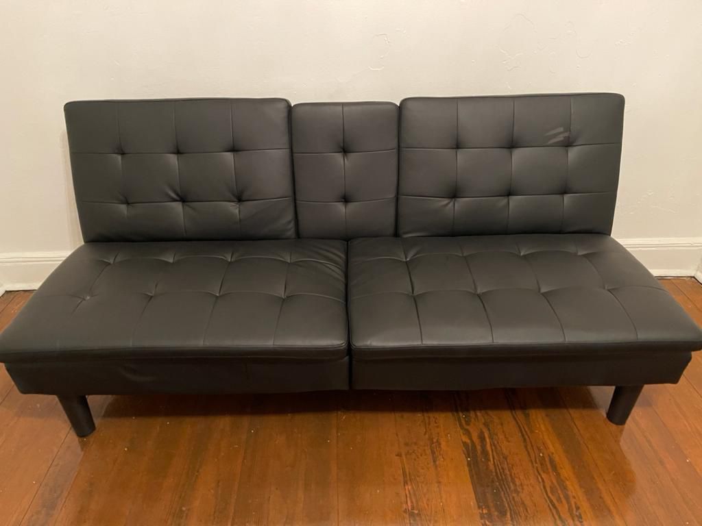 Leather Futon And Tv Stand For Sale